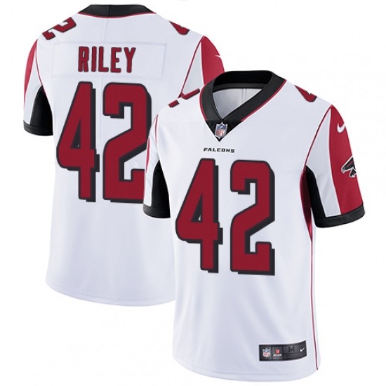 Men's Nike Atlanta Falcons 42 Duke Riley White Vapor Untouchable Limited Player NFL Jersey