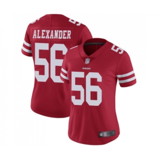 Women's San Francisco 49ers 56 Kwon Alexander Red Team Color Vapor Untouchable Limited Player Football Jersey