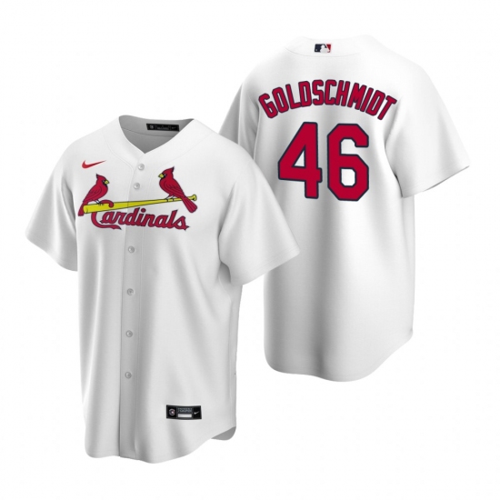 Men's Nike St. Louis Cardinals 46 Paul Goldschmidt White Home Stitched Baseball Jersey