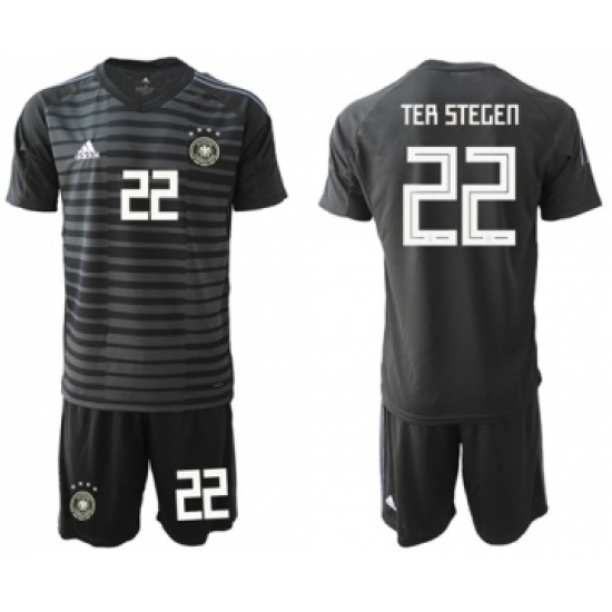 Germany 22 Ter Stegen Black Goalkeeper Soccer Country Jersey