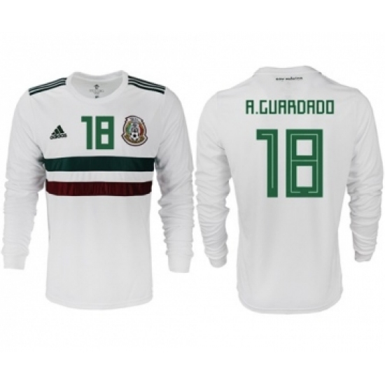 Mexico 18 A.Guardado Away Long Sleeves Soccer Country Jersey - Click Image to Close