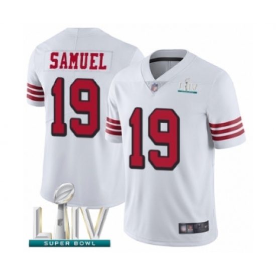 Youth San Francisco 49ers 19 Deebo Samuel Limited White Rush Vapor Untouchable Super Bowl LIV Bound Football Jersey