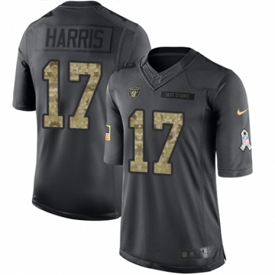 Men's Nike Oakland Raiders 17 Dwayne Harris Limited Black 2016 Salute to Service NFL Jersey
