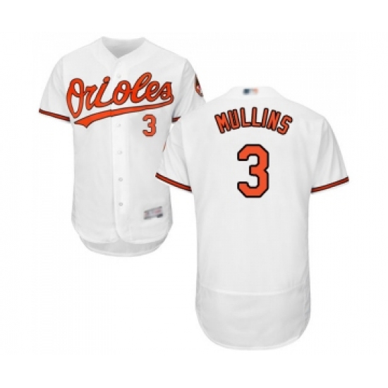 Men's Baltimore Orioles 3 Cedric Mullins White Home Flex Base Authentic Collection Baseball Jersey