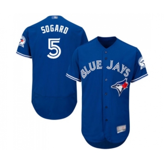 Men's Toronto Blue Jays 5 Eric Sogard Royal Blue Alternate Flex Base Authentic Collection Baseball Jersey