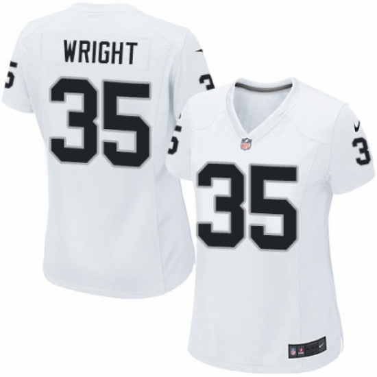 Women's Nike Oakland Raiders 35 Shareece Wright Game White NFL Jersey