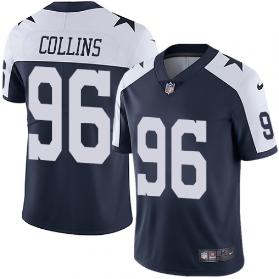 Men's Nike Dallas Cowboys 96 Maliek Collins Navy Blue Throwback Alternate Vapor Untouchable Limited Player NFL Jersey