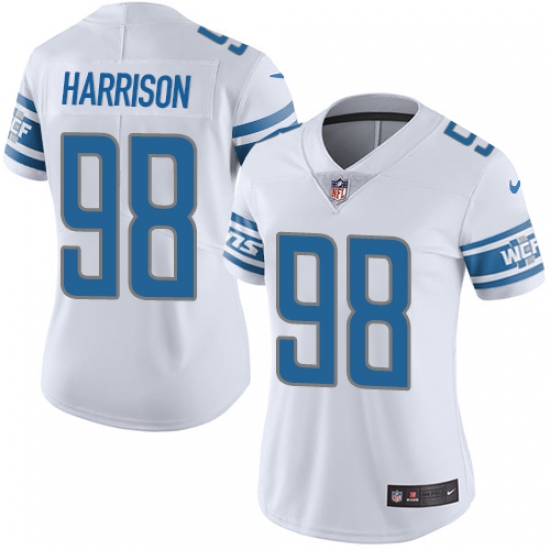 Women's Nike Detroit Lions 98 Damon Harrison White Vapor Untouchable Limited Player NFL Jersey