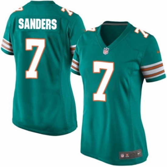 Women's Nike Miami Dolphins 7 Jason Sanders Game Aqua Green Alternate NFL Jersey