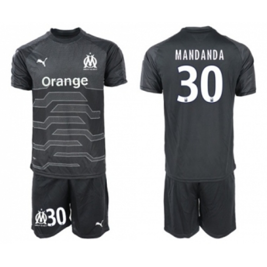 Marseille 30 Mandanda Black Goalkeeper Soccer Club Jersey