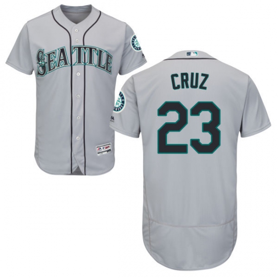 Men's Majestic Seattle Mariners 23 Nelson Cruz Grey Road Flex Base Authentic Collection MLB Jersey
