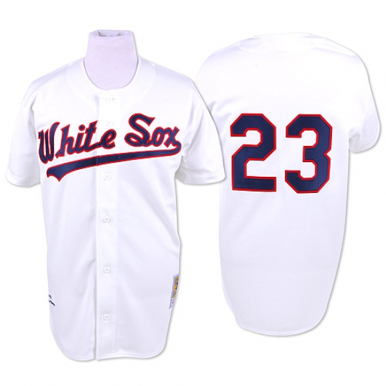 Men's Mitchell and Ness Chicago White Sox 23 Robin Ventura Authentic White Throwback MLB Jersey