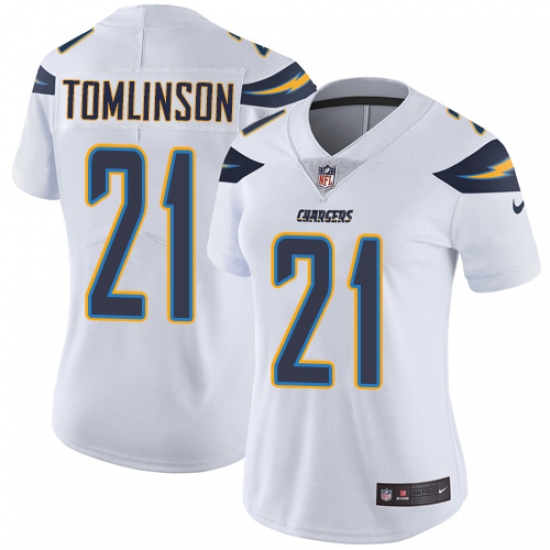 Women's Nike Los Angeles Chargers 21 LaDainian Tomlinson White Vapor Untouchable Limited Player NFL Jersey