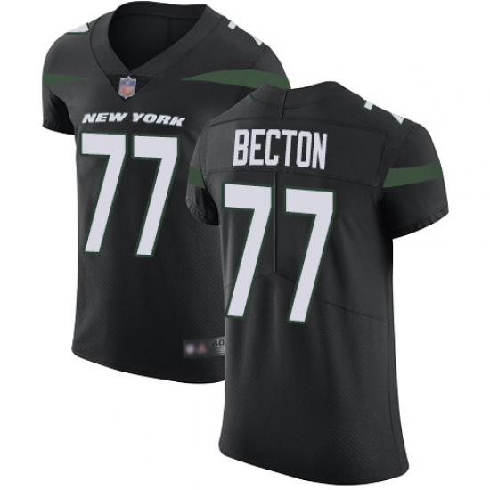 Men's New York Jets 77 Mekhi Becton Black Alternate Stitched New Elite Jersey