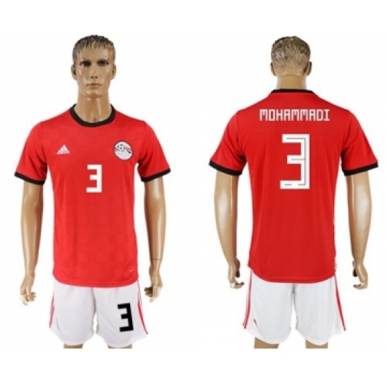 Egypt 3 Mohammadi Red Home Soccer Country Jersey