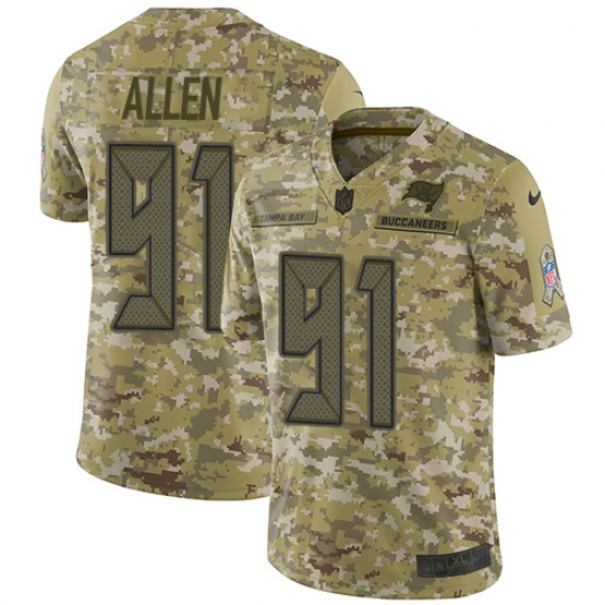 Youth Nike Tampa Bay Buccaneers 91 Beau Allen Limited Camo 2018 Salute to Service NFL Jersey