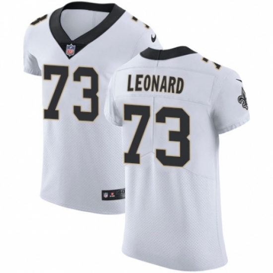 Men's Nike New Orleans Saints 73 Rick Leonard White Vapor Untouchable Elite Player NFL Jersey