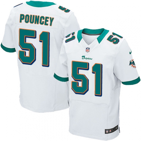 Men's Nike Miami Dolphins 51 Mike Pouncey Elite White NFL Jersey