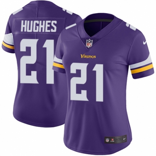 Women's Nike Minnesota Vikings 21 Mike Hughes Purple Team Color Vapor Untouchable Limited Player NFL Jersey