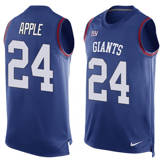 Men's Nike New York Giants 24 Eli Apple Limited Royal Blue Player Name & Number Tank Top NFL Jersey