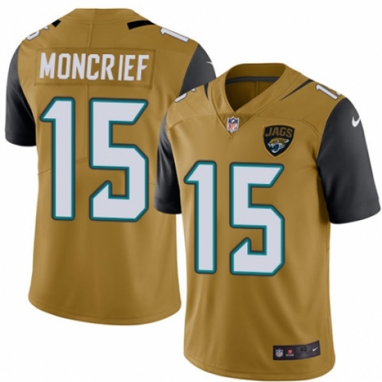 Men's Nike Jacksonville Jaguars 15 Donte Moncrief Limited Gold Rush Vapor Untouchable NFL Jersey