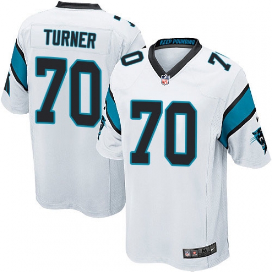 Men's Nike Carolina Panthers 70 Trai Turner Game White NFL Jersey