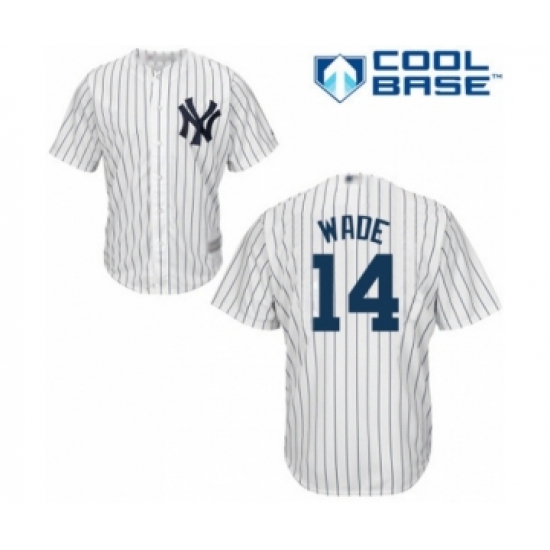 Youth New York Yankees 14 Tyler Wade Authentic White Home Baseball Player Jersey