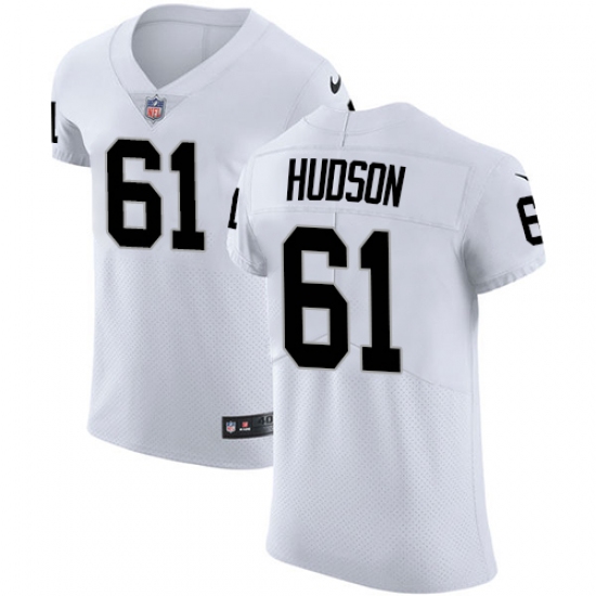 Men's Nike Oakland Raiders 61 Rodney Hudson White Vapor Untouchable Elite Player NFL Jersey
