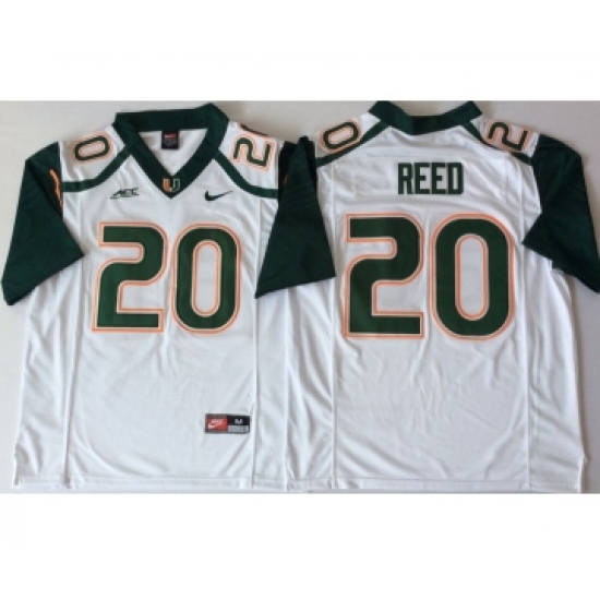 Miami Hurricanes 20 Ed White Green Nike College Football Jersey