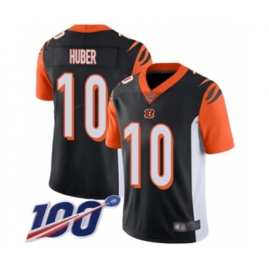 Men's Cincinnati Bengals 10 Kevin Huber Black Team Color Vapor Untouchable Limited Player 100th Season Football Jersey