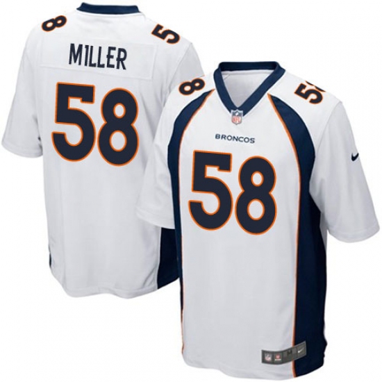 Men's Nike Denver Broncos 58 Von Miller Game White NFL Jersey