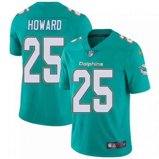 Youth Nike Miami Dolphins 25 Xavien Howard Aqua Green Team Color Vapor Untouchable Limited Player NFL Jersey