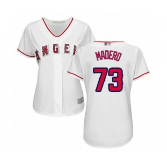 Women's Los Angeles Angels of Anaheim 73 Luis Madero Authentic White Home Cool Base Baseball Player Jersey