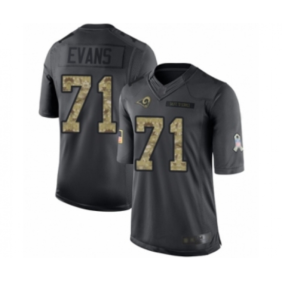 Youth Los Angeles Rams 71 Bobby Evans Limited Black 2016 Salute to Service Football Jersey