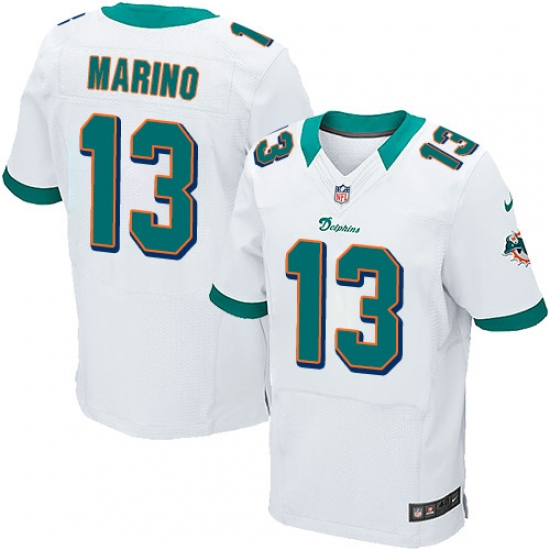 Men's Nike Miami Dolphins 13 Dan Marino Elite White NFL Jersey