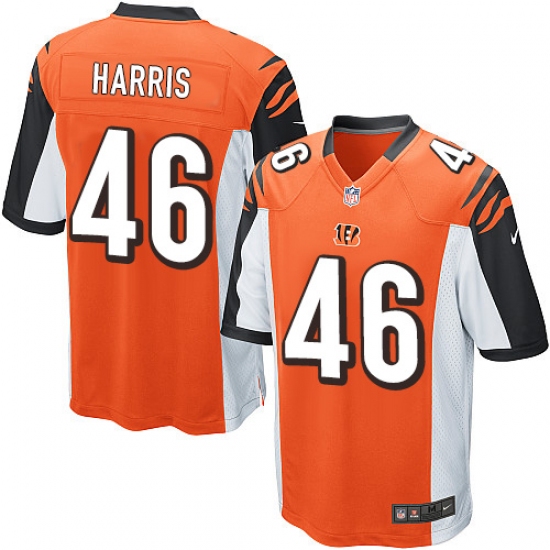 Men's Nike Cincinnati Bengals 46 Clark Harris Game Orange Alternate NFL Jersey