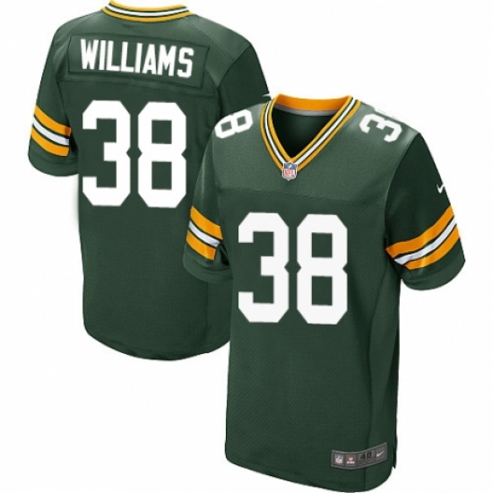 Men's Nike Green Bay Packers 38 Tramon Williams Elite Green Team Color NFL Jersey