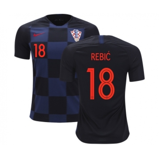 Croatia 18 Rebic Away Kid Soccer Country Jersey