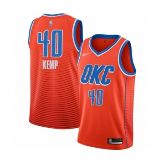 Women's Oklahoma City Thunder 40 Shawn Kemp Swingman Orange Finished Basketball Jersey - Statement Edition