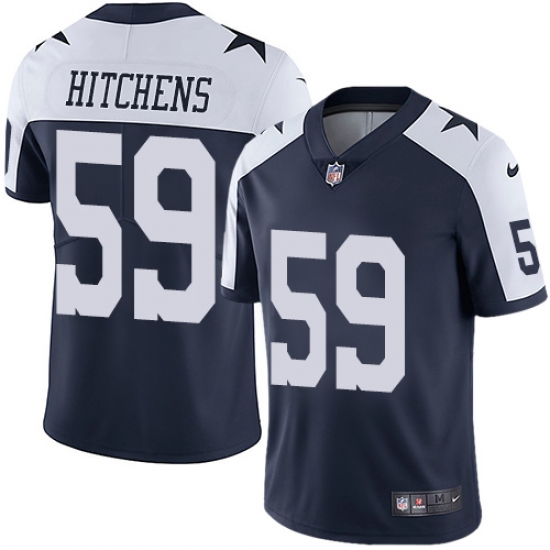 Men's Nike Dallas Cowboys 59 Anthony Hitchens Navy Blue Throwback Alternate Vapor Untouchable Limited Player NFL Jersey