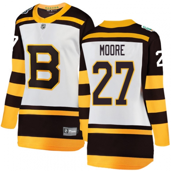Women's Boston Bruins 27 John Moore White 2019 Winter Classic Fanatics Branded Breakaway NHL Jersey