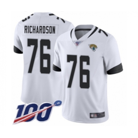 Men's Jacksonville Jaguars 76 Will Richardson White Vapor Untouchable Limited Player 100th Season Football Jersey