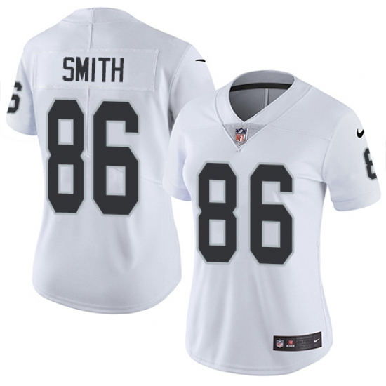Women's Nike Oakland Raiders 86 Lee Smith Elite White NFL Jersey