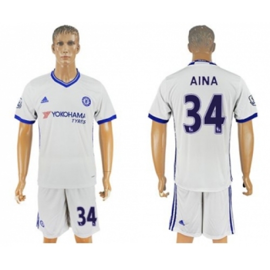 Chelsea 34 Aina White Soccer Club Jersey