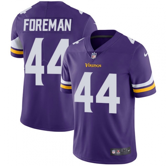 Men's Nike Minnesota Vikings 44 Chuck Foreman Purple Team Color Vapor Untouchable Limited Player NFL Jersey