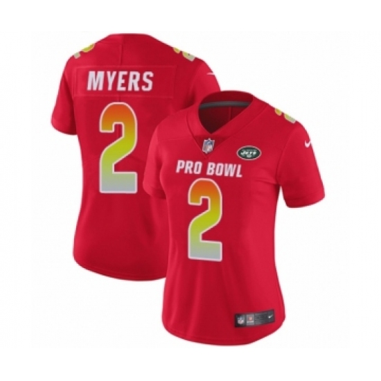 Women's Nike New York Jets 2 Jason Myers Limited Red AFC 2019 Pro Bowl NFL Jersey