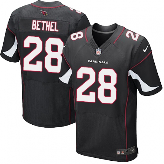Men's Nike Arizona Cardinals 28 Justin Bethel Elite Black Alternate NFL Jersey