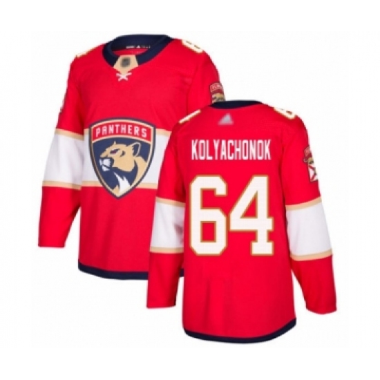 Men's Florida Panthers 64 Vladislav Kolyachonok Authentic Red Home Hockey Jersey