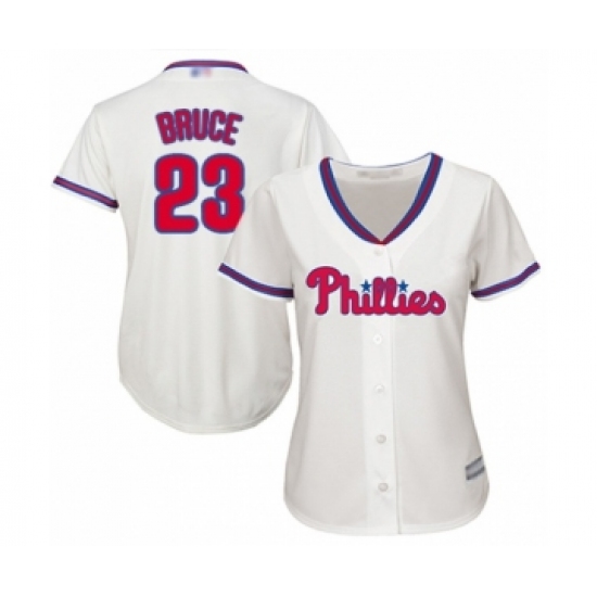 Women's Philadelphia Phillies 23 Jay Bruce Authentic Cream Alternate Cool Base Baseball Player Jersey