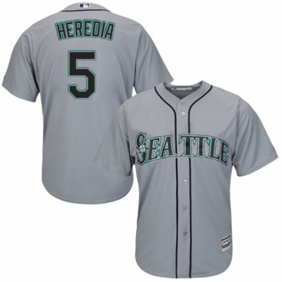 Youth Majestic Seattle Mariners 5 Guillermo Heredia Replica Grey Road Cool Base MLB Jersey